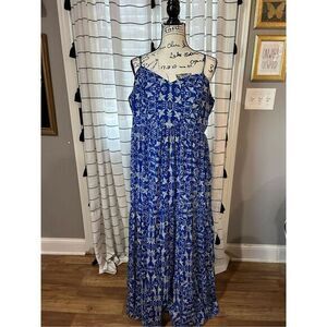 Blue Bird Maxi Dress Size XXL with Zipper